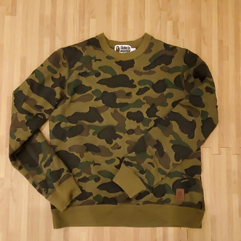 A bathing ape army style sweatshirt size small